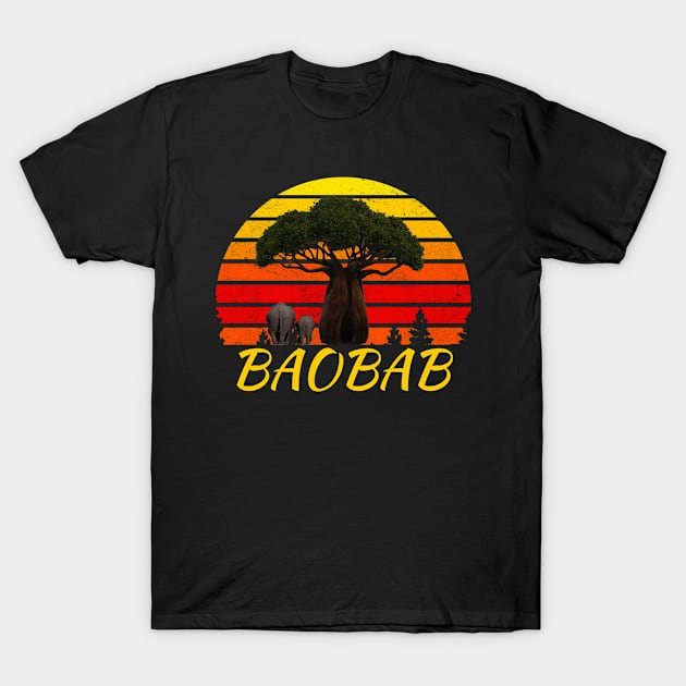 Sunset baobab retro vintage T-Shirt by jamai27